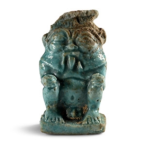 Egyptian Faience God Bes Amulet