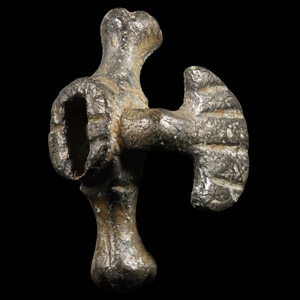 Medieval Bronze Dagger Quillon with Scallop Shell