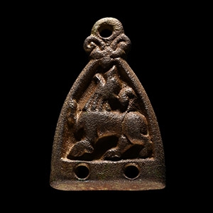 Anglo-Scandinavian Viking Bronze Howling Beast Stirrup Mount