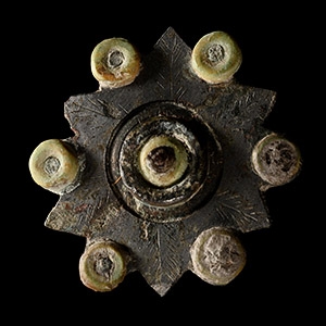 Roman Tinned Bronze Plate Brooch Complete with Appliques