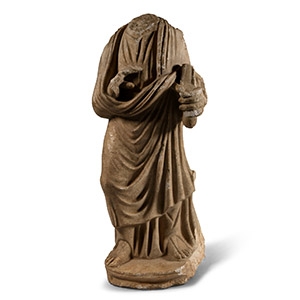 Roman Stone Statuette of a Priest