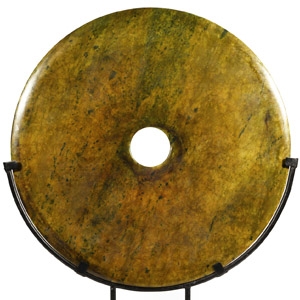 Large Chinese Green Stone Bi Disc