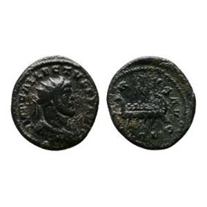 Ancient Roman Imperial Coins - Allectus - Colchester - Galley with 4 Oarsman AE Quinarius