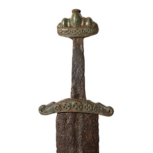 Viking Age Iron Sword with Seven-Lobed Pommel