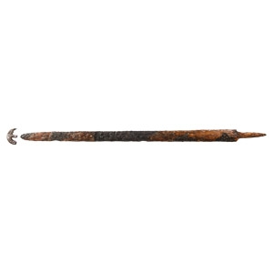 Roman Iron Spatha with Remains of Scabbard and Chape