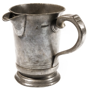 Georgian Coach & Horses, Plaistow Pewter Quart Jug
