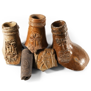 Post Medieval Thames Bellarmine and Other Vessel Fragment Group