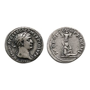 Ancient Roman Imperial Coins - Trajan - S.P.Q.R. AR Denarius