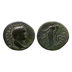 Ancient Roman Imperial Coins - Vespasian - Fides AE Dupondius