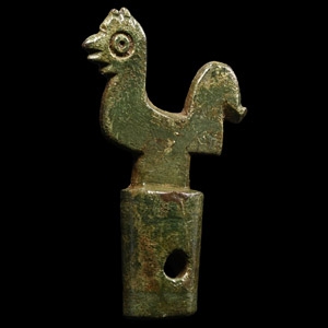 Medieval Bronze Wine Barrel Tap Handle with Cockerel