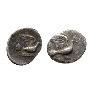 Ancient Greek Coins - Sikyonia, Sikyon - Dove AR Obol