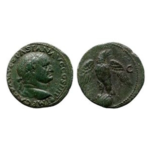 Ancient Roman Imperial Coins - Vespasian - Eagle AE As