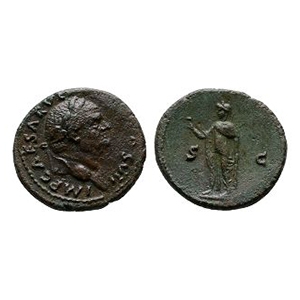 Ancient Roman Imperial Coins - Vespasian - Spes AE Dupondius