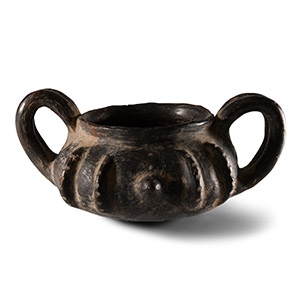 Etruscan Bucchero Kantharoid Vessel