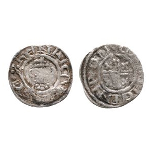 English Medieval Coins - Richard I - CANTERBURY / MEINIR - AR Penny