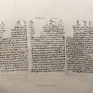 Large Egyptian Expedition Lithograph Print of Hieroglyphs