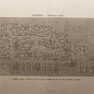 Large Egyptian Expedition Lithograph Print of Thebes