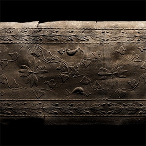 Roman Lead Coffin Lid with Ivy and Floral Motifs