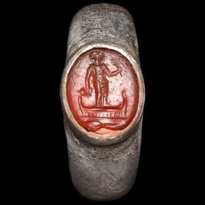 Roman Silver Ring with Isis Gemstone