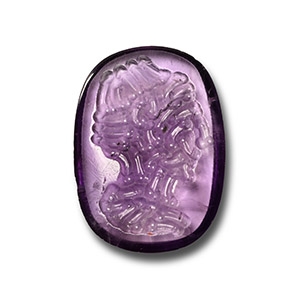 Amethyst Portrait Gemstone in Phallic Form