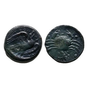 Ancient Greek Coins - Sicily - Akragas - AE Hemilitron