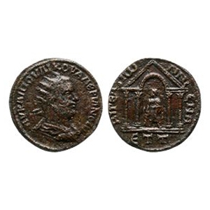 Ancient Greek Imperial Coins - Valerian I - Tetrastyle Temple AE