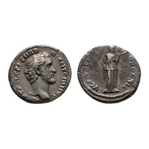 Ancient Roman Imperial Coins - Antoninus Pius - Fides AR Denarius