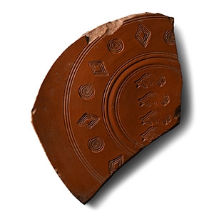 Roman Redware Fish Sherd with Christian Symbols
