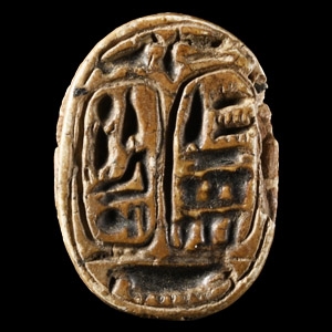 Egyptian Steatite Scarab with Hieroglyphs