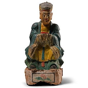Chinese Ming Painted Wooden House God