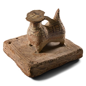 Western Asiatic Painted Ceramic Animal on Base