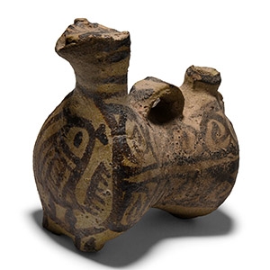 Western Asiatic Painted Ceramic Zoomorphic Ewer