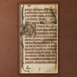 Medieval Framed Vellum Illuminated Manuscript Page