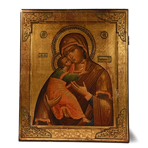 Large Russian Virgin of Vladimir Icon