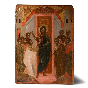 Cretan Wooden Incredulity of St Thomas Icon