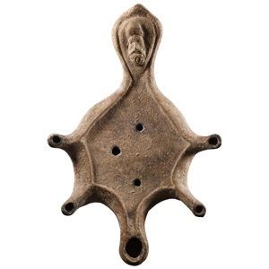 Multi-Spouted Terracotta Oil Lamp