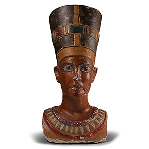 Painted Stone Bust of Queen Nefertiti of Egypt