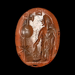 Roman Early Christian Globus Cruciger Carnelian Gemstone