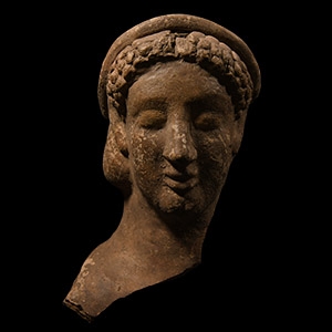 Greek Terracotta Head Fragment