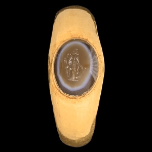 Roman Gold Ring with Fortuna Gemstone