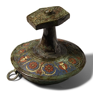 Roman Enamelled Bronze Vessel Lid