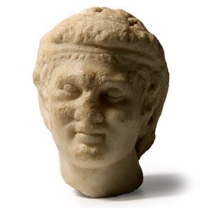 Roman Marble Head of a Satyr