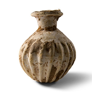 Greek Cream Frit Ribbed Bottle