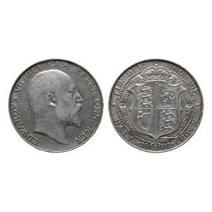 English Milled Coins - Edward VII - 1902 - Halfcrown