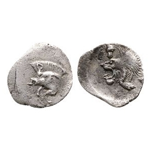 Ancient Greek Coins - MYSIA - Kyzikos - Roaring Lion AR Hemiobol