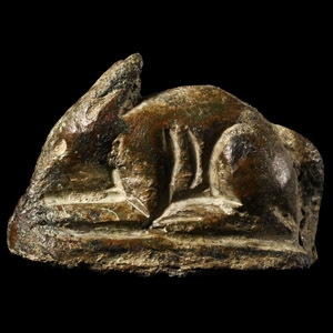 Roman Bronze Nibbling Rat Figurine