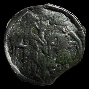 Medieval Bronze Roundel with Figures