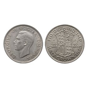 English Milled Coins - George VI - 1939 Halfcrown