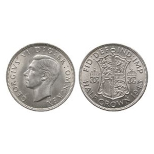 English Milled Coins - George VI - 1943 Halfcrown