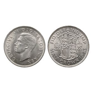 English Milled Coins - George VI - 1943 Halfcrown